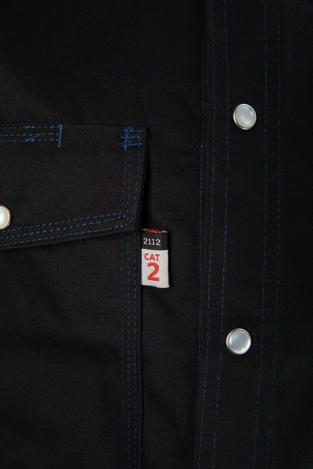 CAT2 FR Welding Shirt – Blue Stitching – NFPA 2112 Certified Workwear