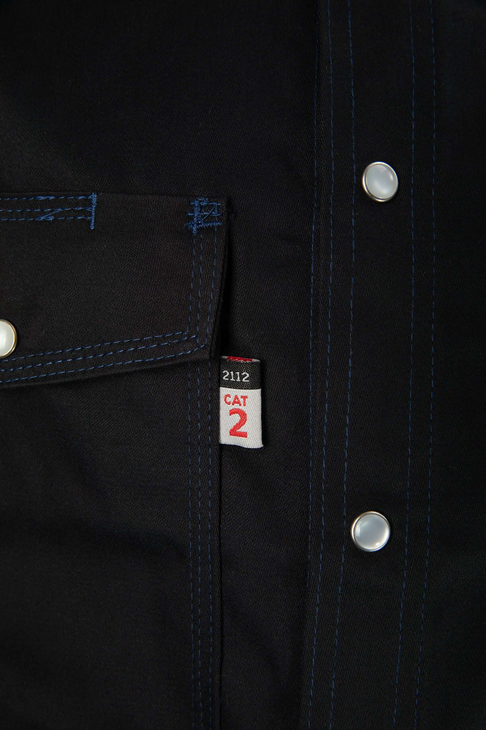 CAT2 FR Welding Shirt – Blue Stitching – NFPA 2112 Certified Workwear