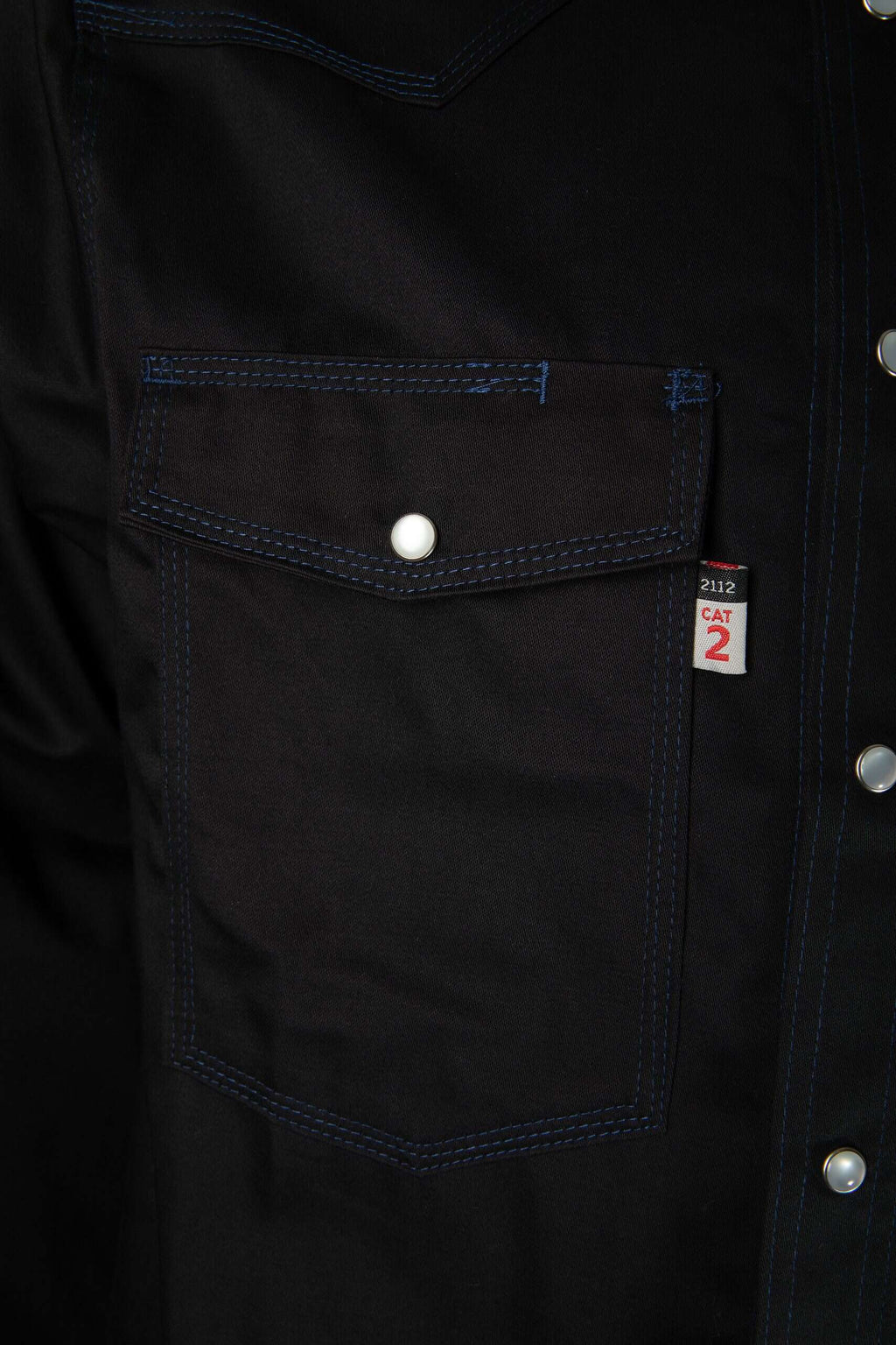 CAT2 FR Welding Shirt – Blue Stitching – NFPA 2112 Certified Workwear