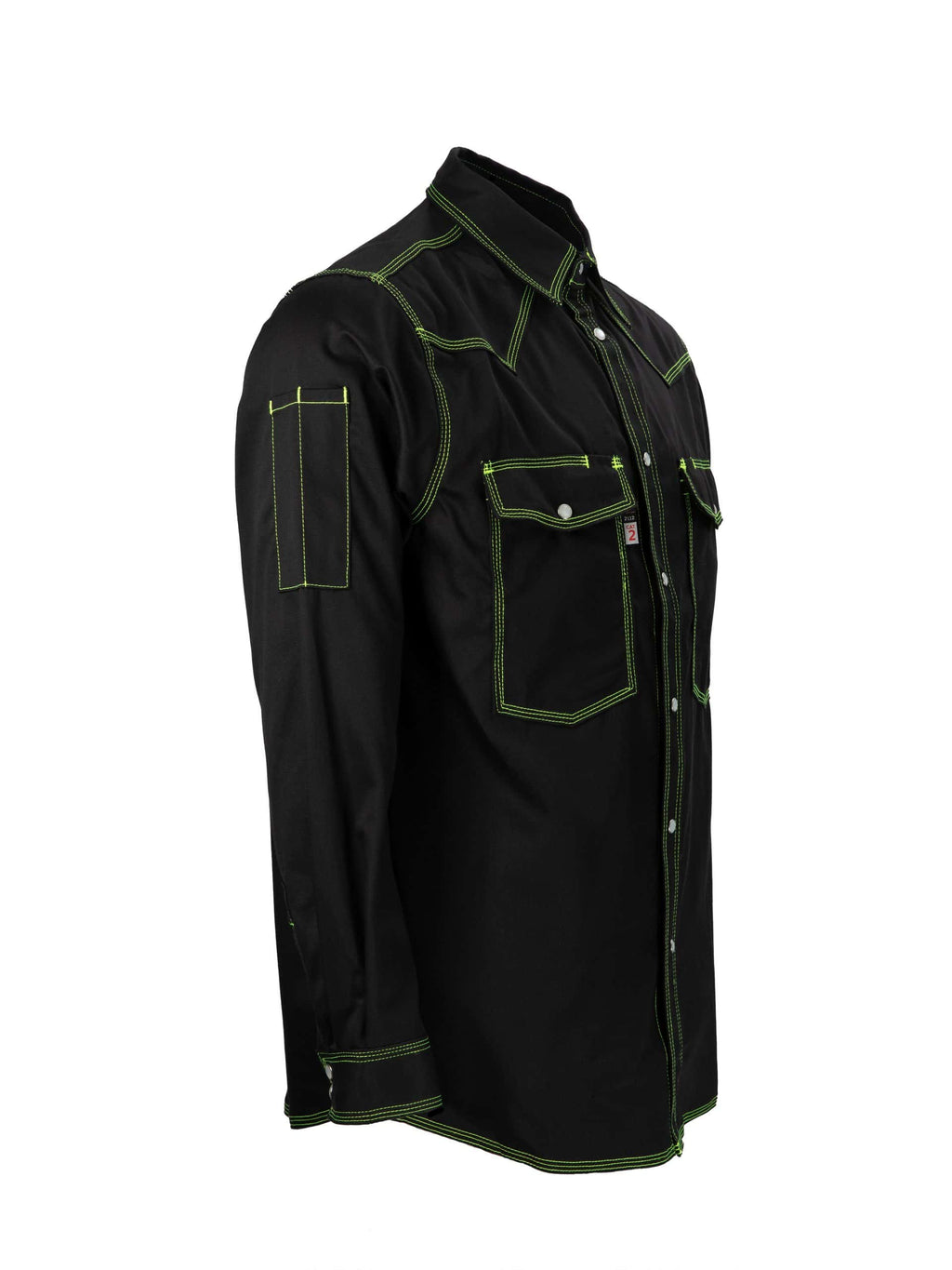 CAT2 FR Welding Shirt – Lime Green Stitching – NFPA 2112 Certified Workwear