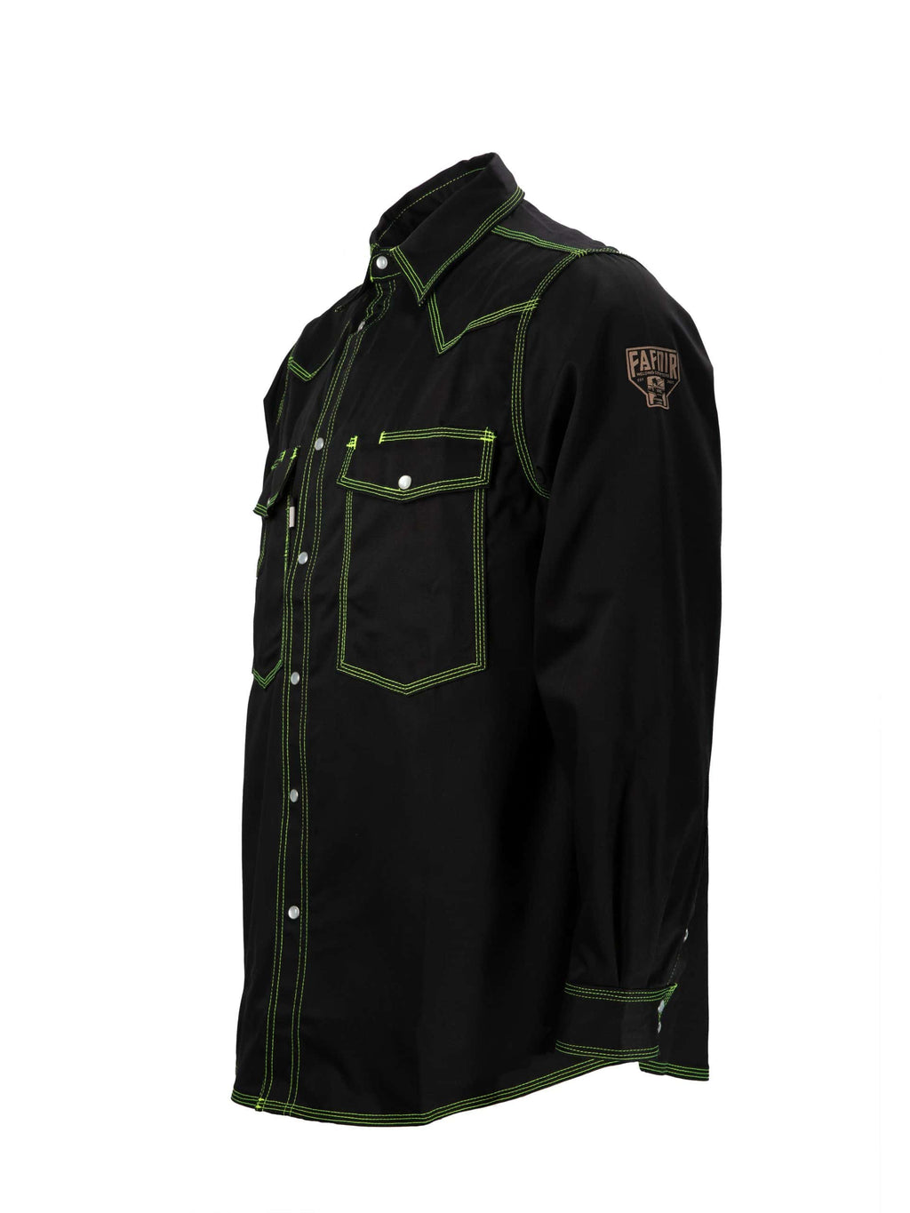 CAT2 FR Welding Shirt – Lime Green Stitching – NFPA 2112 Certified Workwear
