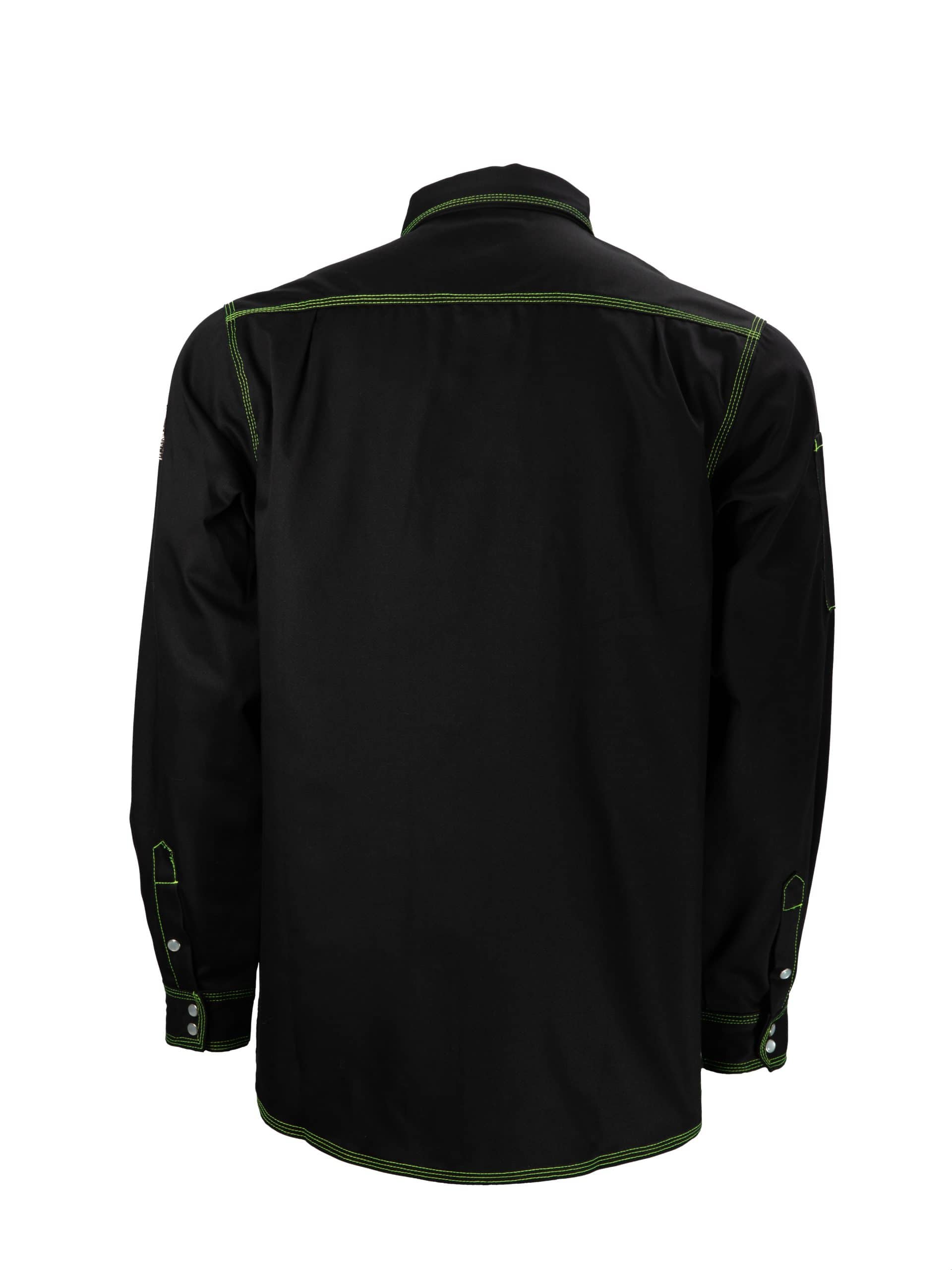 CAT2 FR Welding Shirt – Lime Green Stitching – NFPA 2112 Certified Workwear