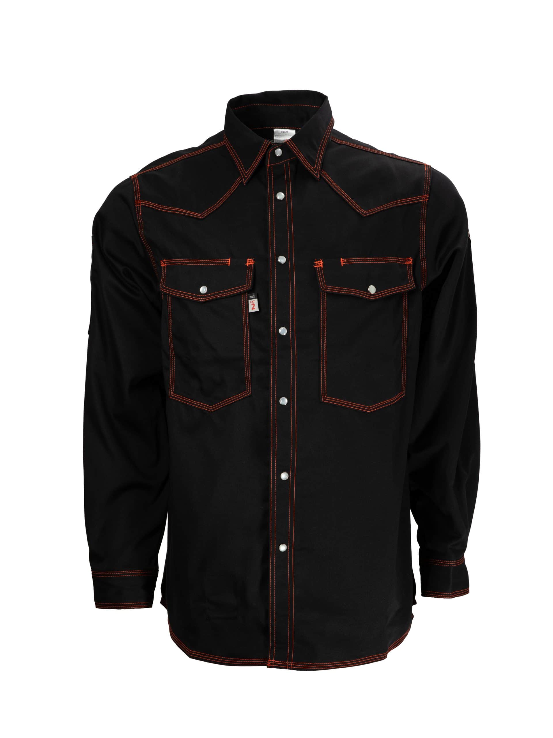 CAT2 FR Welding Shirt with Orange Stitching – NFPA 2112 Certified Workwear