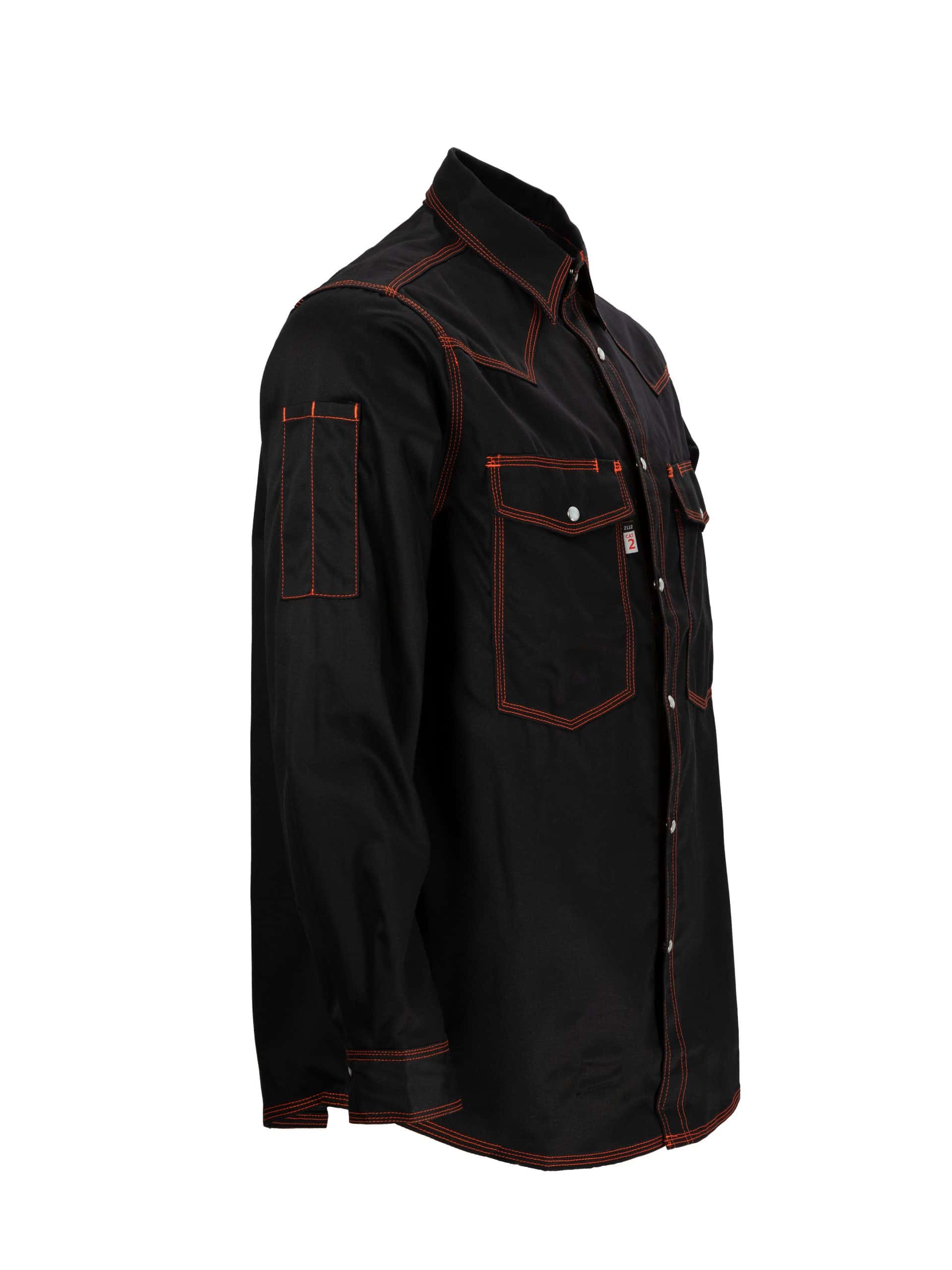 CAT2 FR Welding Shirt with Orange Stitching – NFPA 2112 Certified Workwear