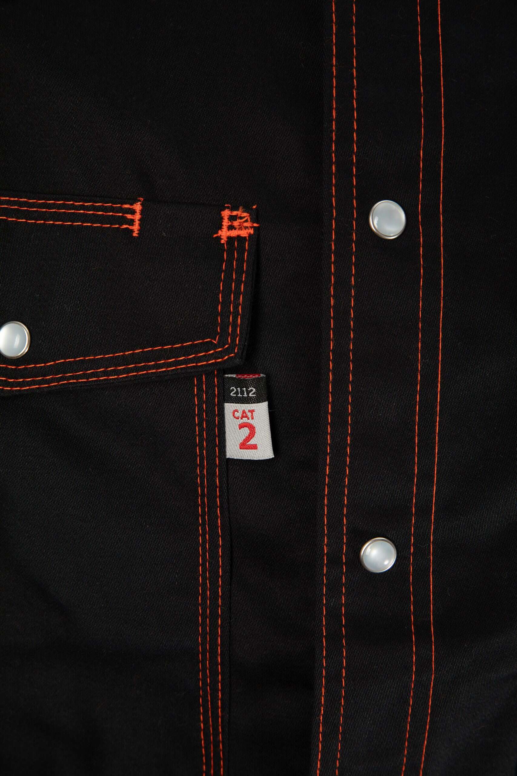 CAT2 FR Welding Shirt with Orange Stitching – NFPA 2112 Certified Workwear
