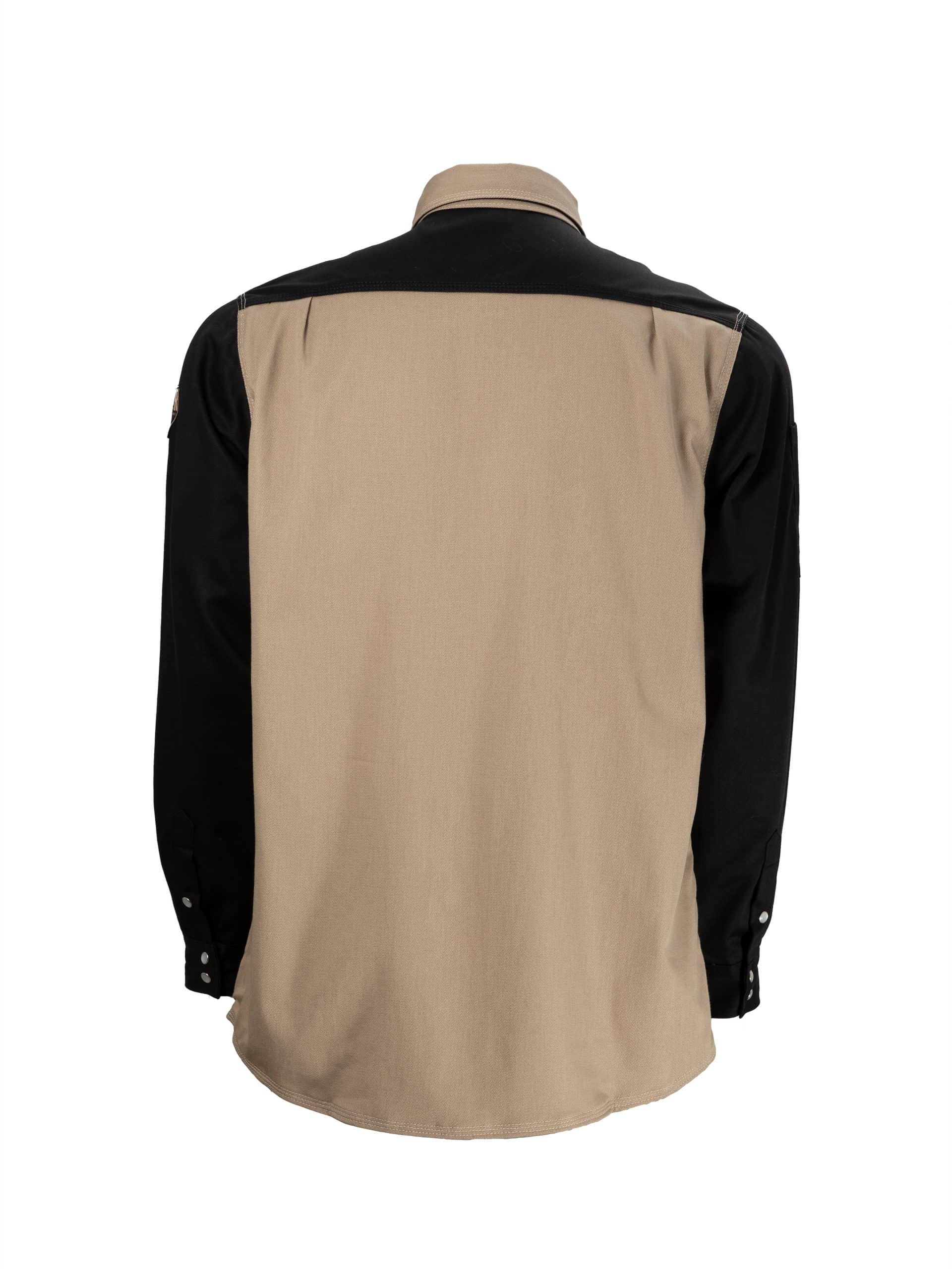CAT2 FR Welding Shirt – Khaki/Black – NFPA 2112 Certified Workwear