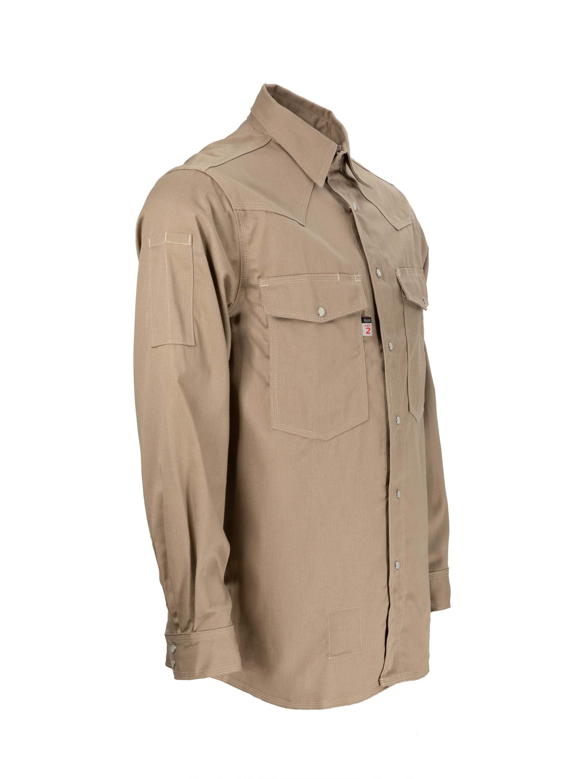 CAT2 FR Welding Shirt – Traditional Tan – NFPA 2112 Certified Workwear
