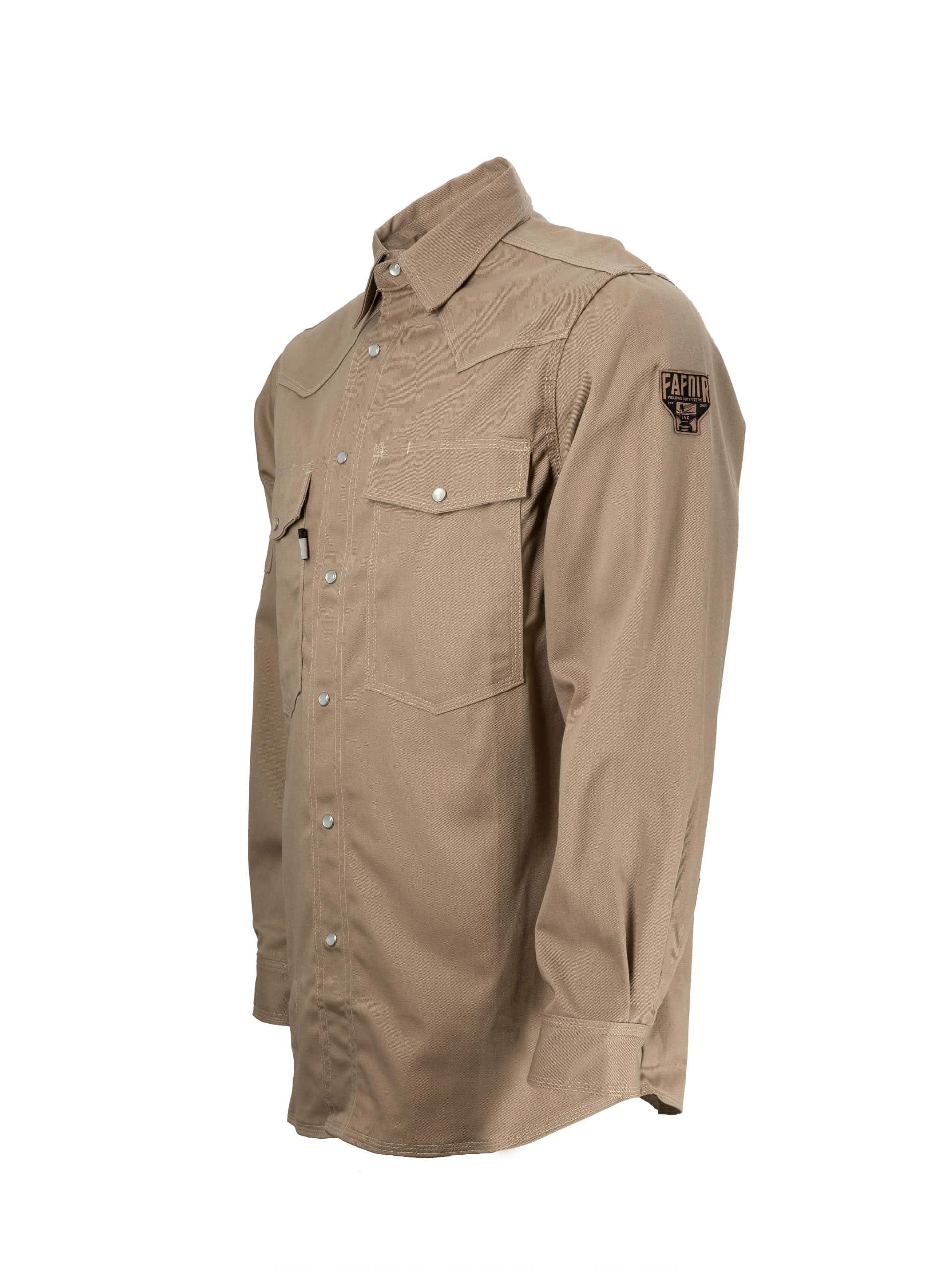 CAT2 FR Welding Shirt – Traditional Tan – NFPA 2112 Certified Workwear